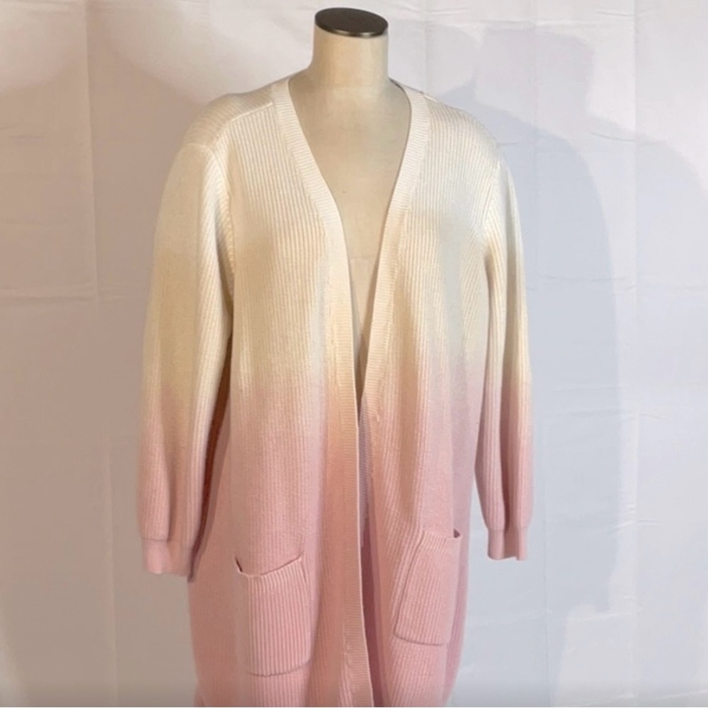 Design 365-Pink and Cream Ombre Women's Cardigan.  Size 3XL.  Pre-loved.